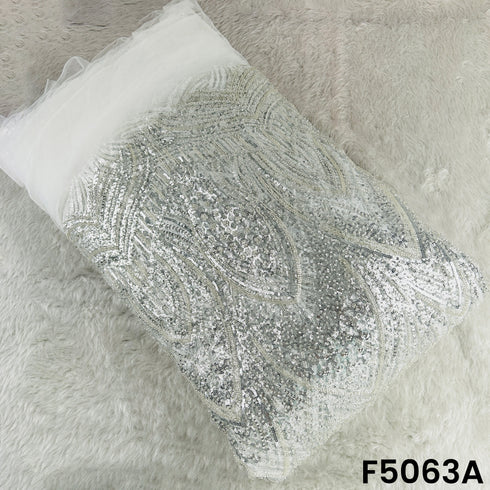 Cut Dana Sequins Embroidered Net Fabric-F5063